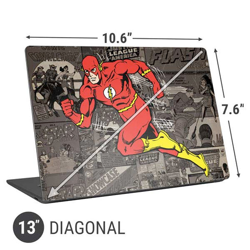 DC Comics The Flash Vintage Action pose pattern Universal Laptop 13in (10.6 x 7.6in) Skin